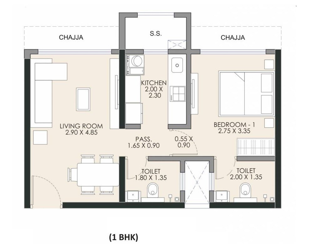  1 BHK Apartment at JP Parkway, Andheri East – for Sale