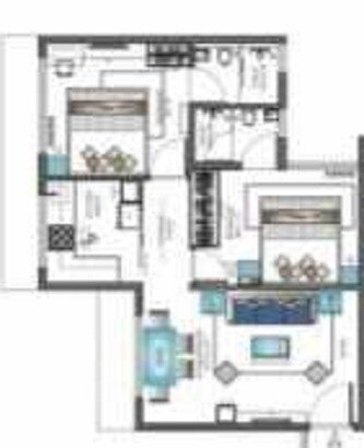 Floor plan of 2 BHK 715 Sq. Ft. Apartment in JP Unity Tower, Mumbai