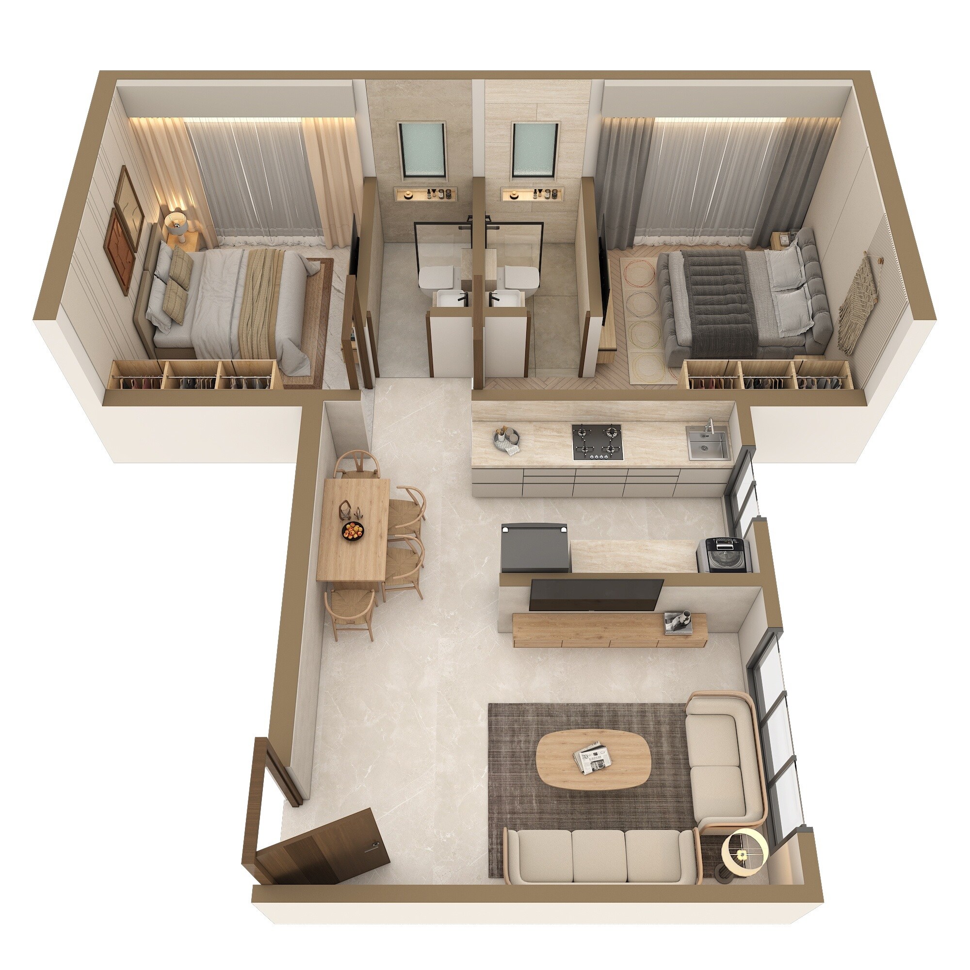 2 BHK 580 Sq. Ft. Apartment