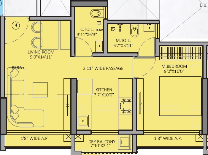 1 BHK 290 Sq. Ft. Apartment in JSB Nakshatra Veda