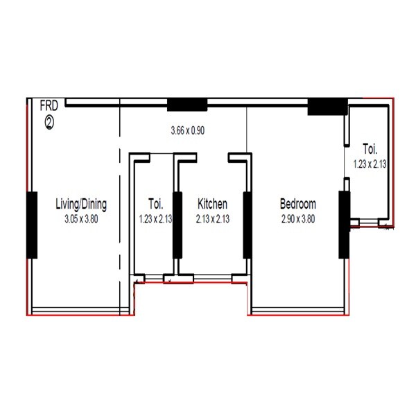 1 BHK 407 Sq. Ft. Apartment