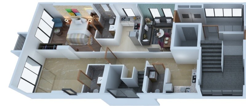 Floor plan of 1 BHK 499 Sq. Ft. Apartment in K Bhatia White House, Mumbai