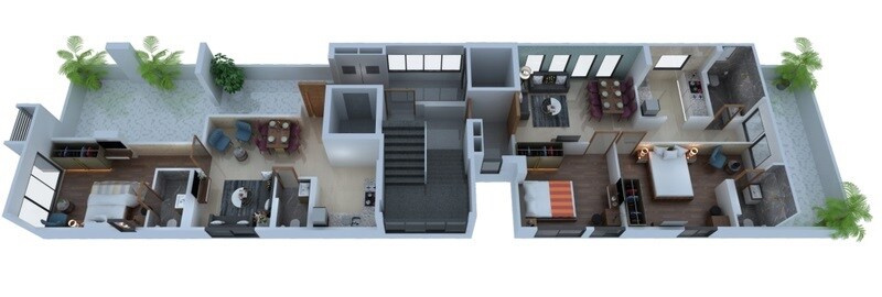 Floor plan of 3 BHK 1254 Sq. Ft. Apartment in K Bhatia White House, Mumbai
