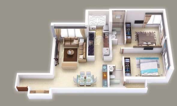 2 BHK 765 Sq. Ft. Apartment in K Hemani Login