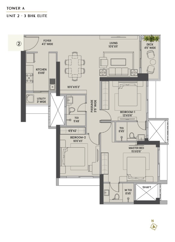 3 BHK 1120 Sq. Ft. Apartment in K Raheja Antares