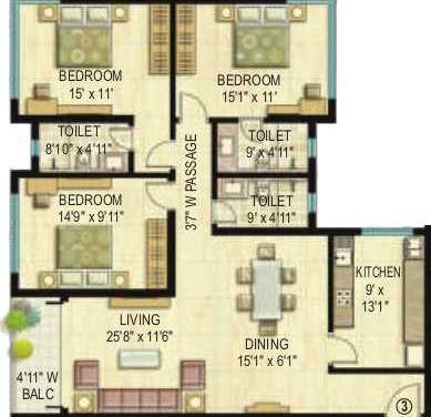 k raheja corp vistas mumbai apartment 3 bhk 1299sqft 20215405135421