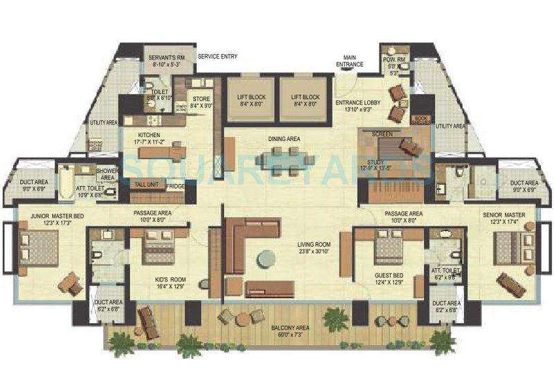 4 Bhk 4000 Sq Ft Apartment For Sale In K Raheja Corp Vivarea