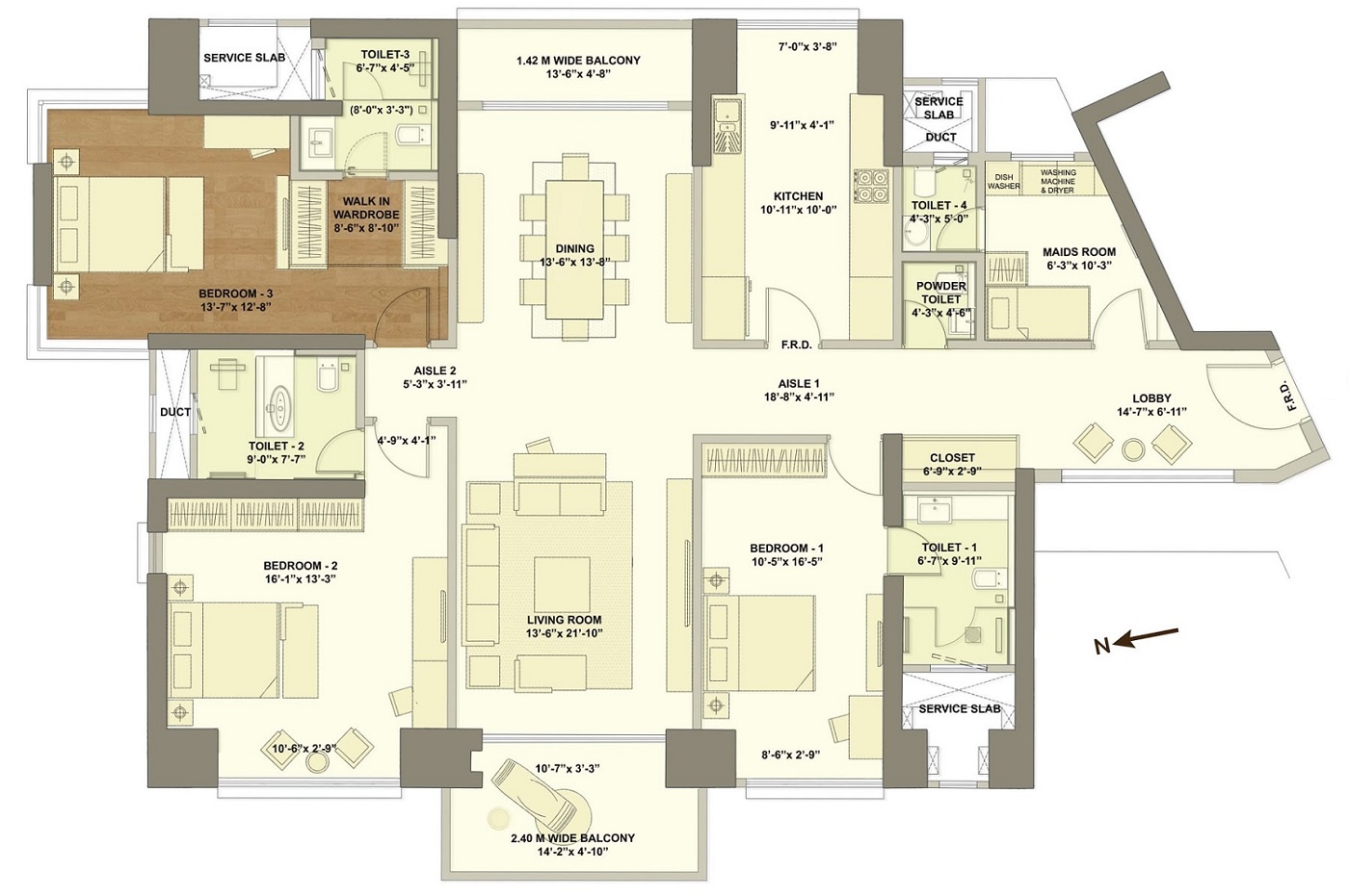 K Raheja Vivarea Building No 3 Tower E Floor Plans - Mahalaxmi, Mumbai