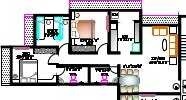 Floor plan of 2 BHK 1100 Sq. Ft. Apartment in Kabra And Associates New Vinay CHS Ltd, Mumbai