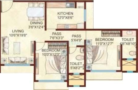 2 BHK 1272 Sq. Ft. Apartment in Kabra Argentum