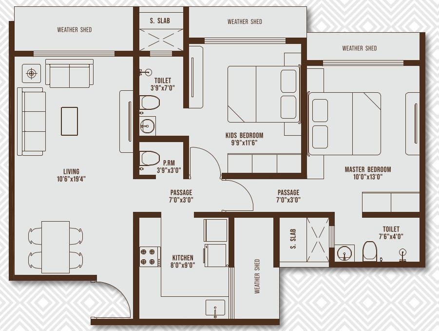 2 BHK 686 Sq. Ft. Apartment in Kabra Embraze