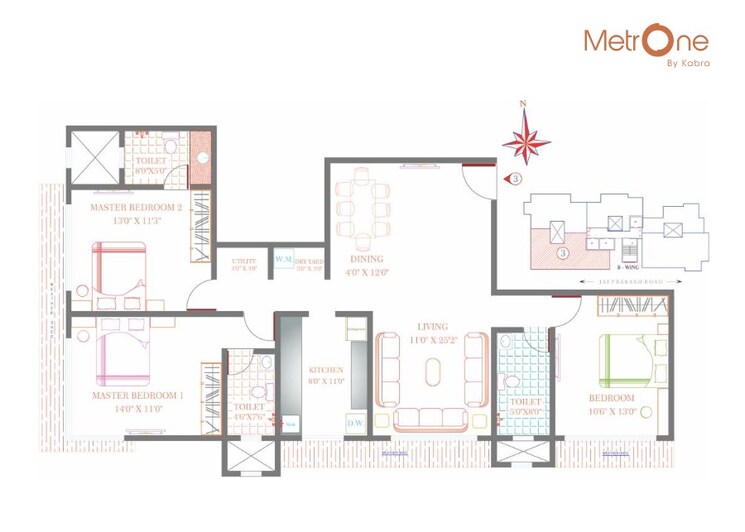 Other, kabra-metro-one 3 Bedroom 1000 Sq.Ft. Apartment In Mudran Press Colony Mumbai 8855962