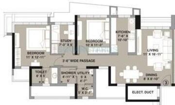  2 BHK Apartment at Kalpataru Aura, Ghatkopar West – for Rent
