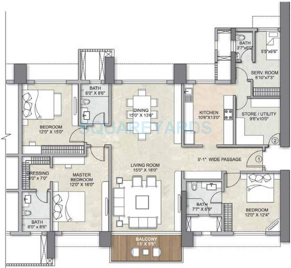 Other, kalpataru-avana 5 Bedroom 2698 Sq.Ft. Apartment In Parel Mumbai 9090010