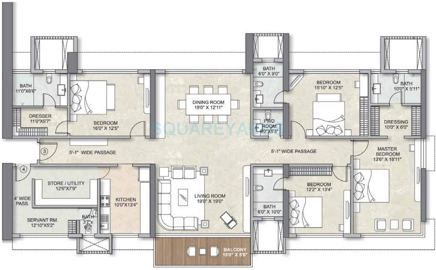Other, kalpataru-avana 4 Bedroom 2375 Sq.Ft. Apartment In Parel Mumbai 8740891