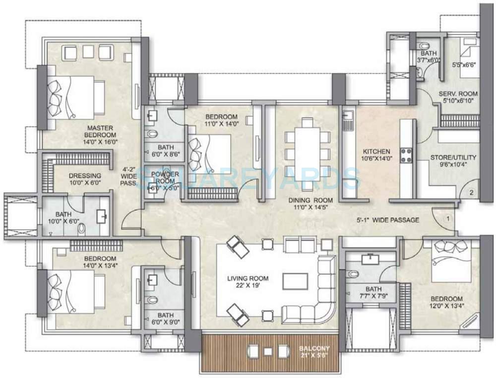  4 BHK Apartment at Kalpataru Avana, Parel – for Sale