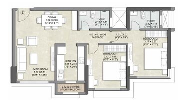 2 BHK Apartment at Kalpataru Bliss, Santacruz East – for Rent