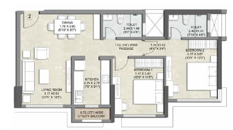 Other, kalpataru-bliss 2 Bedroom 730 Sq.Ft. Apartment In Santacruz East Mumbai 9011655