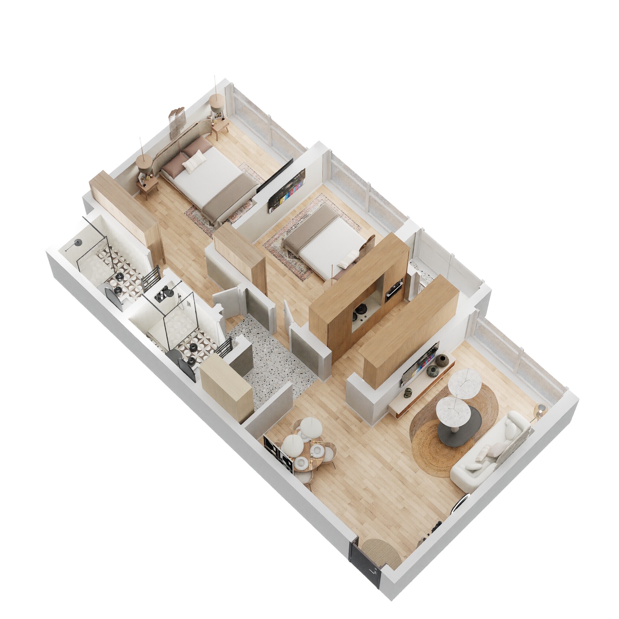 Floor plan of 2 BHK 789 Sq. Ft. Apartment in Kalpataru Bliss, Mumbai