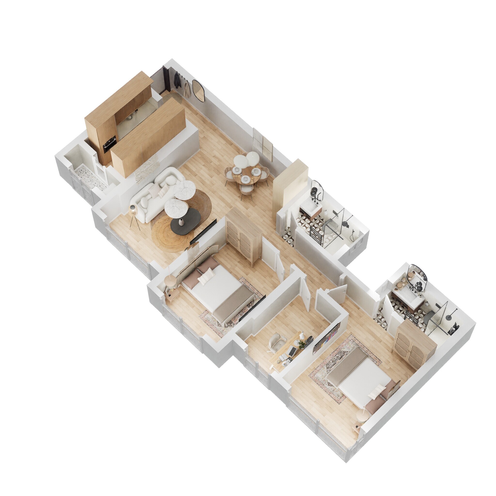 Floor plan of 2 BHK 880 Sq. Ft. Apartment in Kalpataru Bliss, Mumbai
