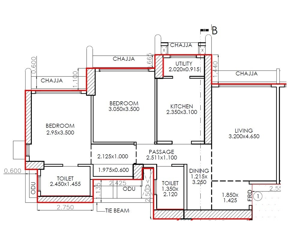 2 BHK 635 Sq. Ft. Apartment
