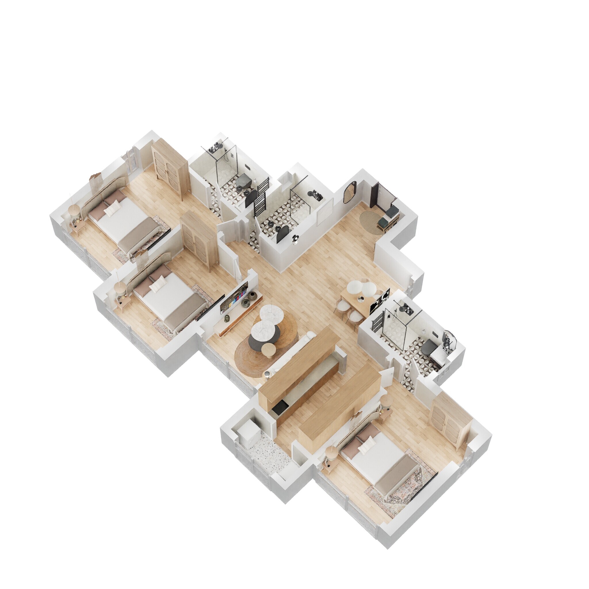 3 BHK 1022 Sq. Ft. Apartment