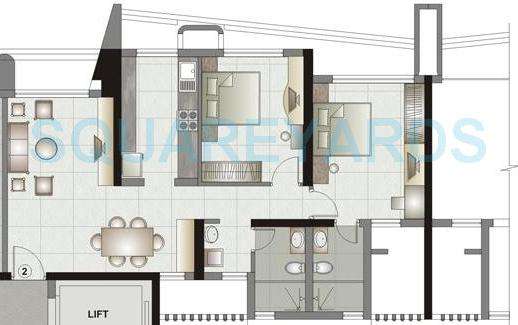 2 Bhk 1100 Sq Ft Apartment For Sale In Kalpataru Gardens 1 At Rs