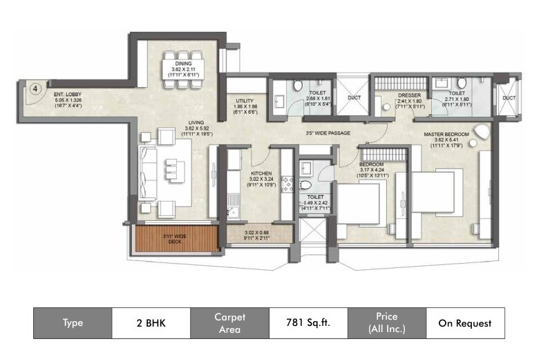 Other, kalpataru-magnus 2 Bedroom 1000 Sq.Ft. Apartment In Bandra East Mumbai 9369716