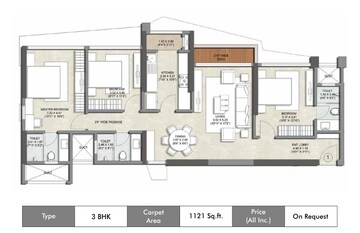  3 BHK Apartment at Kalpataru Magnus, Bandra East – for Sale