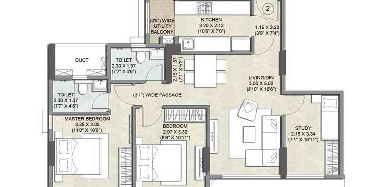 kalpataru primus residence apartment 3 bhk 858sqft 20210127030124