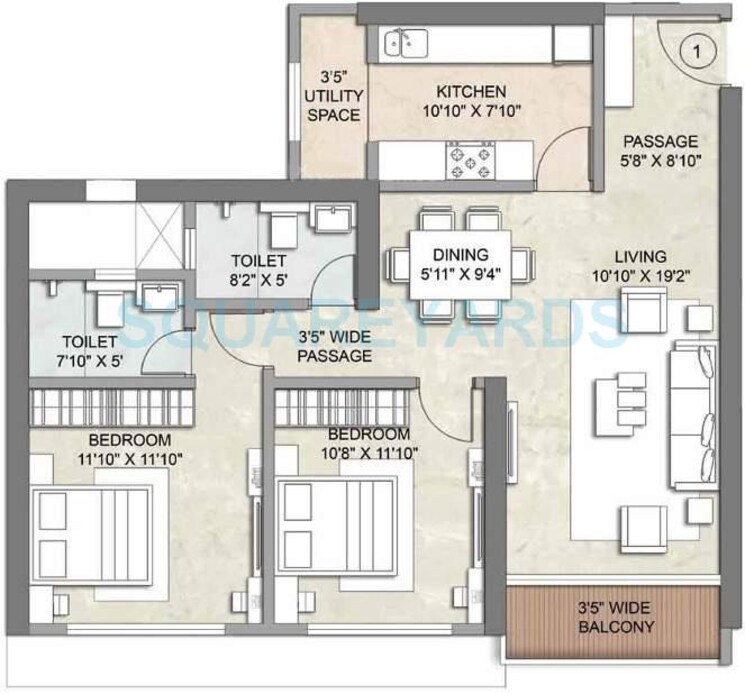 Other, kalpataru-radiance 2 Bedroom 900 Sq.Ft. Apartment In Goregaon West Mumbai 8880039