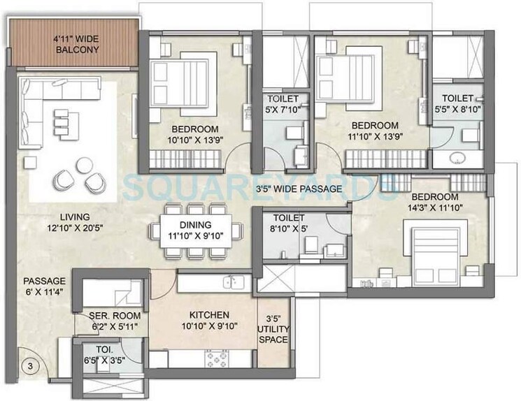 Other, kalpataru-radiance 3 Bedroom 1231 Sq.Ft. Apartment In Goregaon West Mumbai 6993539