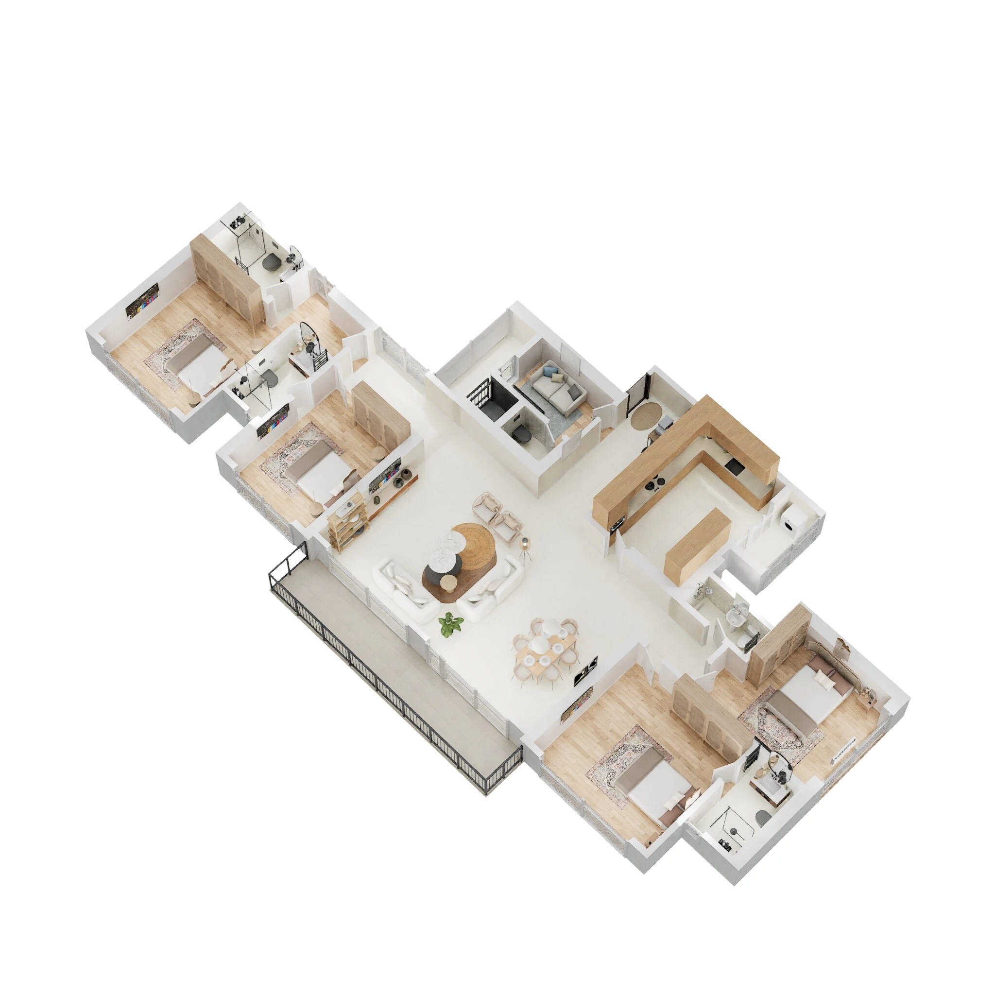 Floor plan of 4 BHK 2164 Sq. Ft. Apartment in Kalpataru Radiance, Mumbai