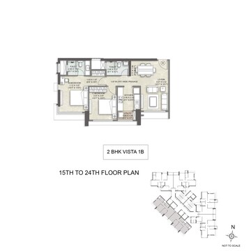  2 BHK Apartment at Kalpataru Vienta, Ashok Nagar – for Rent
