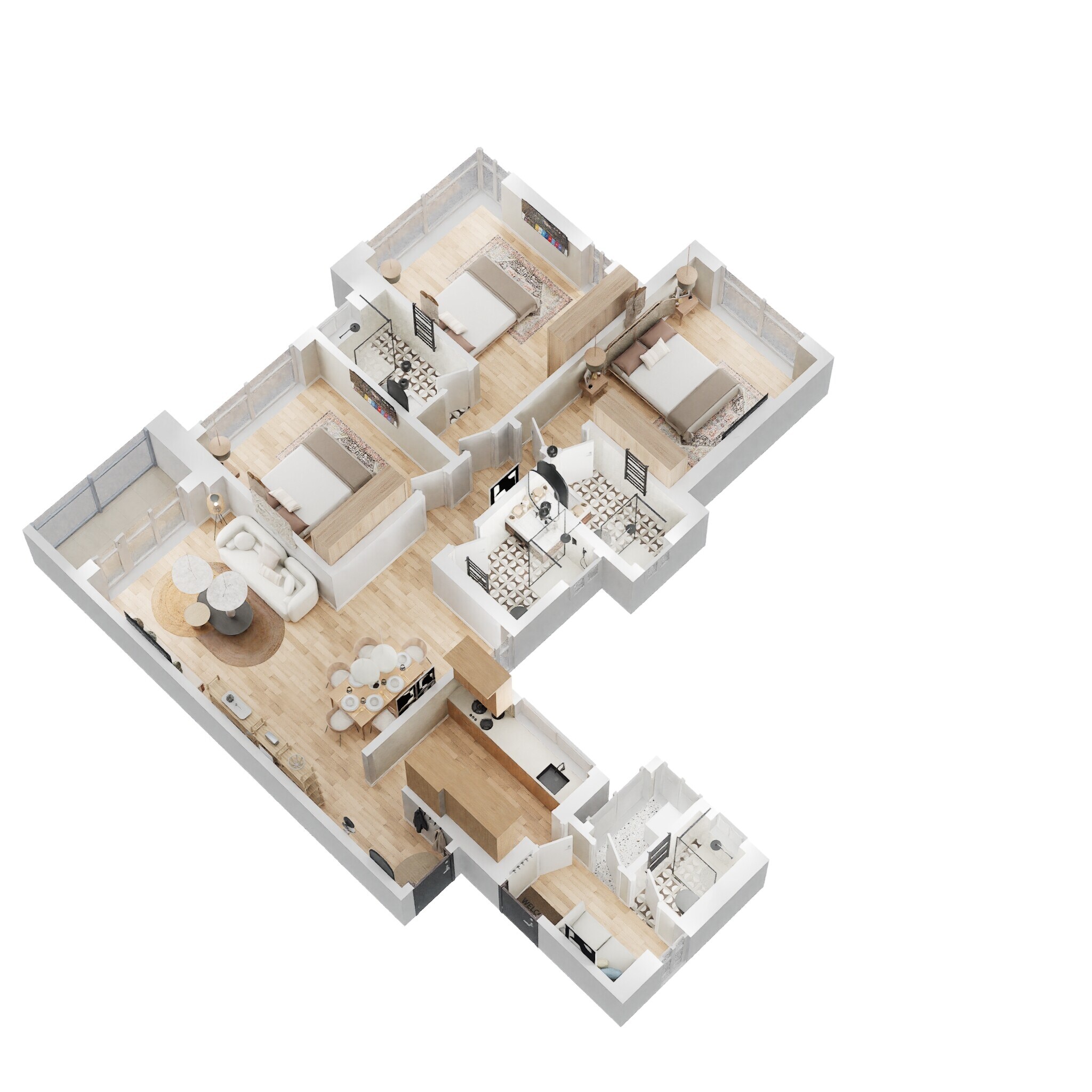 3 BHK 1108 Sq. Ft. Apartment