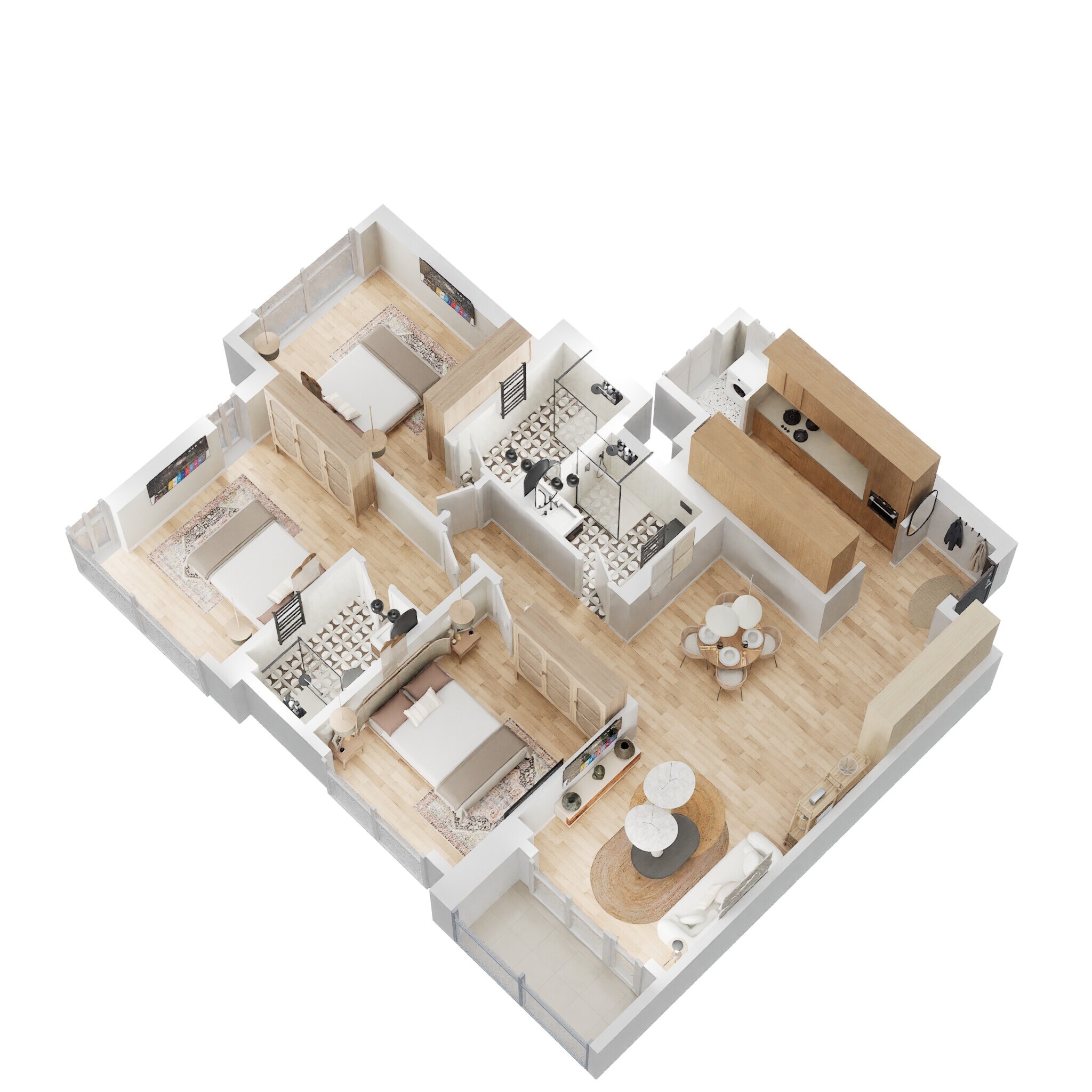 3 BHK 1018 Sq. Ft. Apartment