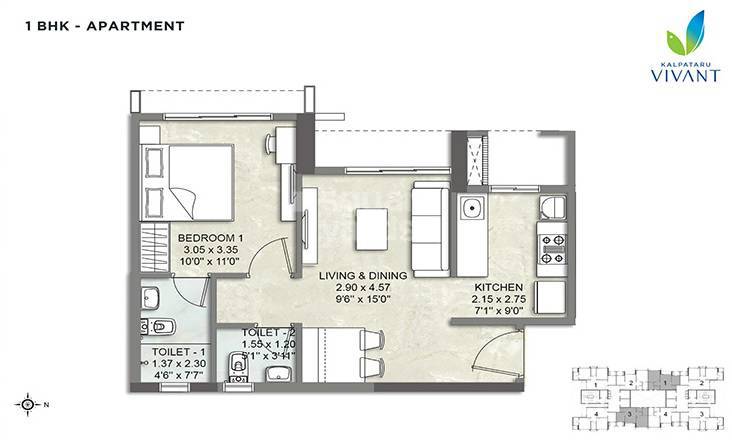 Other, kalpataru-vivant 1 Bedroom 440 Sq.Ft. Apartment In Jogeshwari East Mumbai 6342872