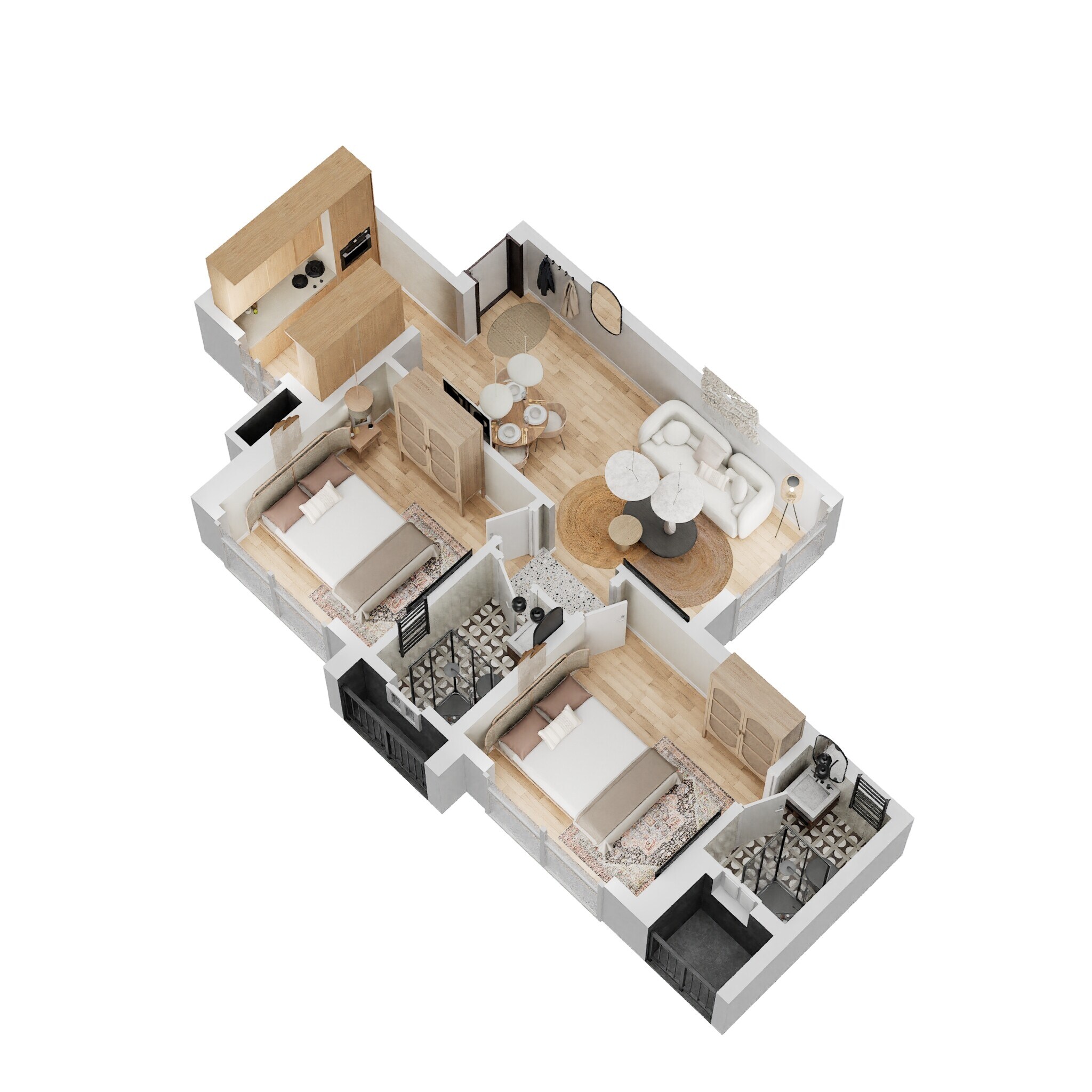 2 BHK 616 Sq. Ft. Apartment