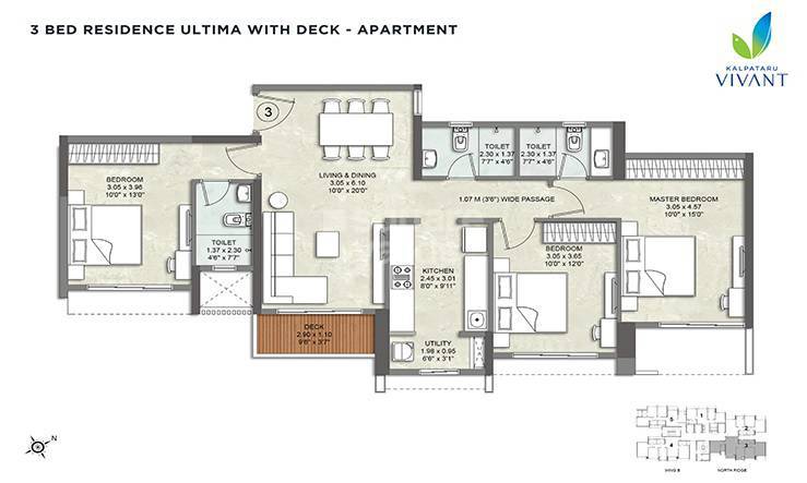 Other, kalpataru-vivant 3 Bedroom 1076 Sq.Ft. Apartment In Jogeshwari East Mumbai 6328677