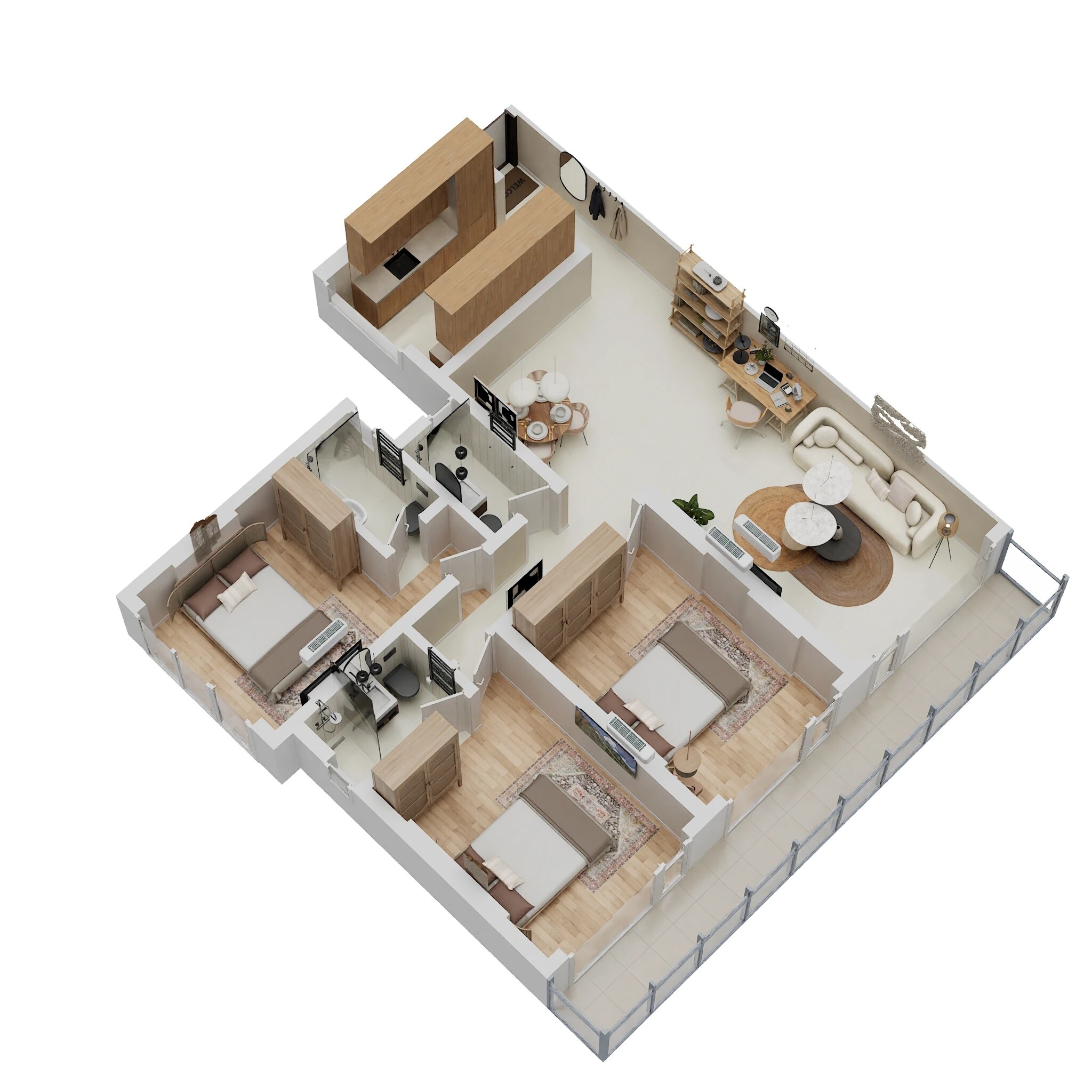 3 BHK 1107 Sq. Ft. Apartment