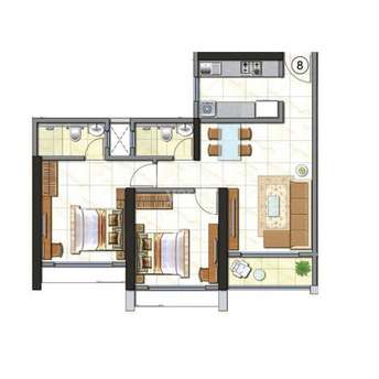 2 BHK Apartment For Resale in Kanakia Beverly Heights Bhayandar East Mumbai 6716974