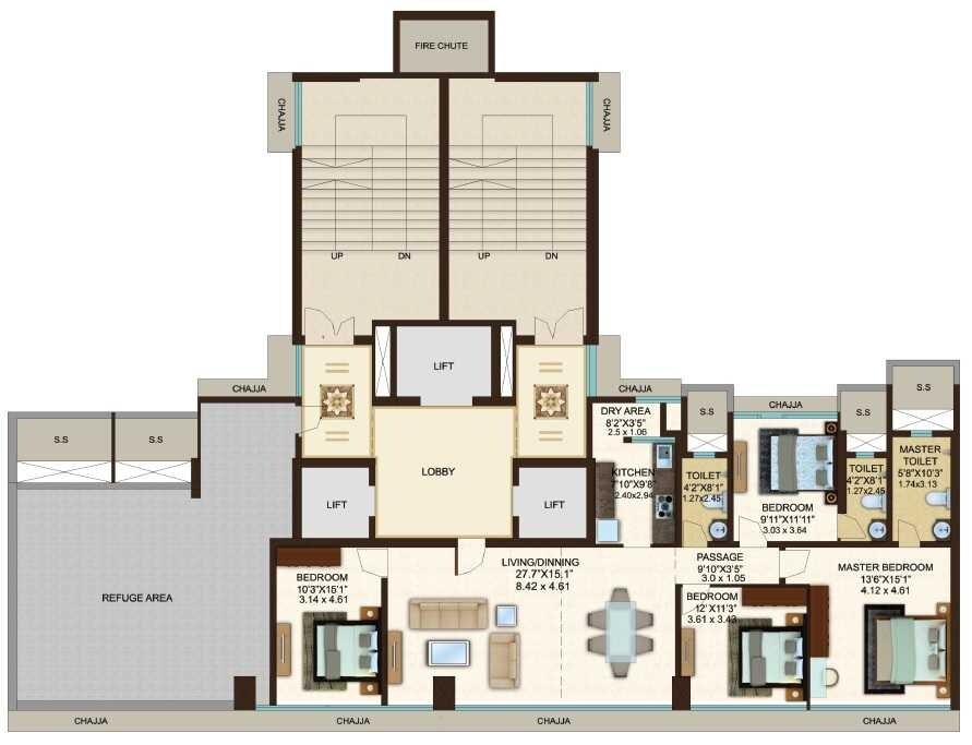 4 BHK 1331 Sq. Ft. Apartment