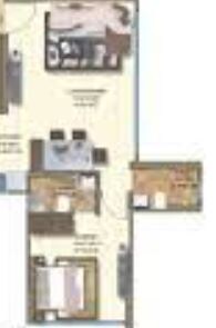 Floor plan of 1 BHK 550 Sq. Ft. Apartment in Kanakia Spaces Park, Mumbai