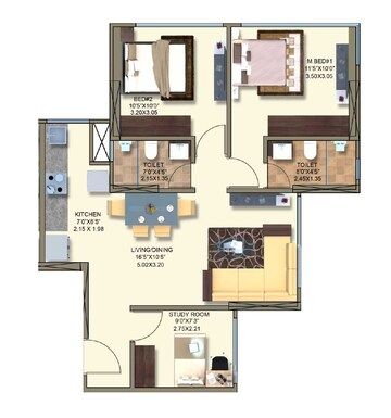  2 BHK Apartment at Kanakia Spaces Rainforest, Andheri East – for Rent