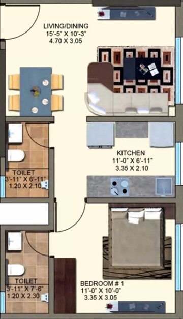  1 BHK Apartment at Kanakia Spaces Zen World, Datar Colony – for Rent