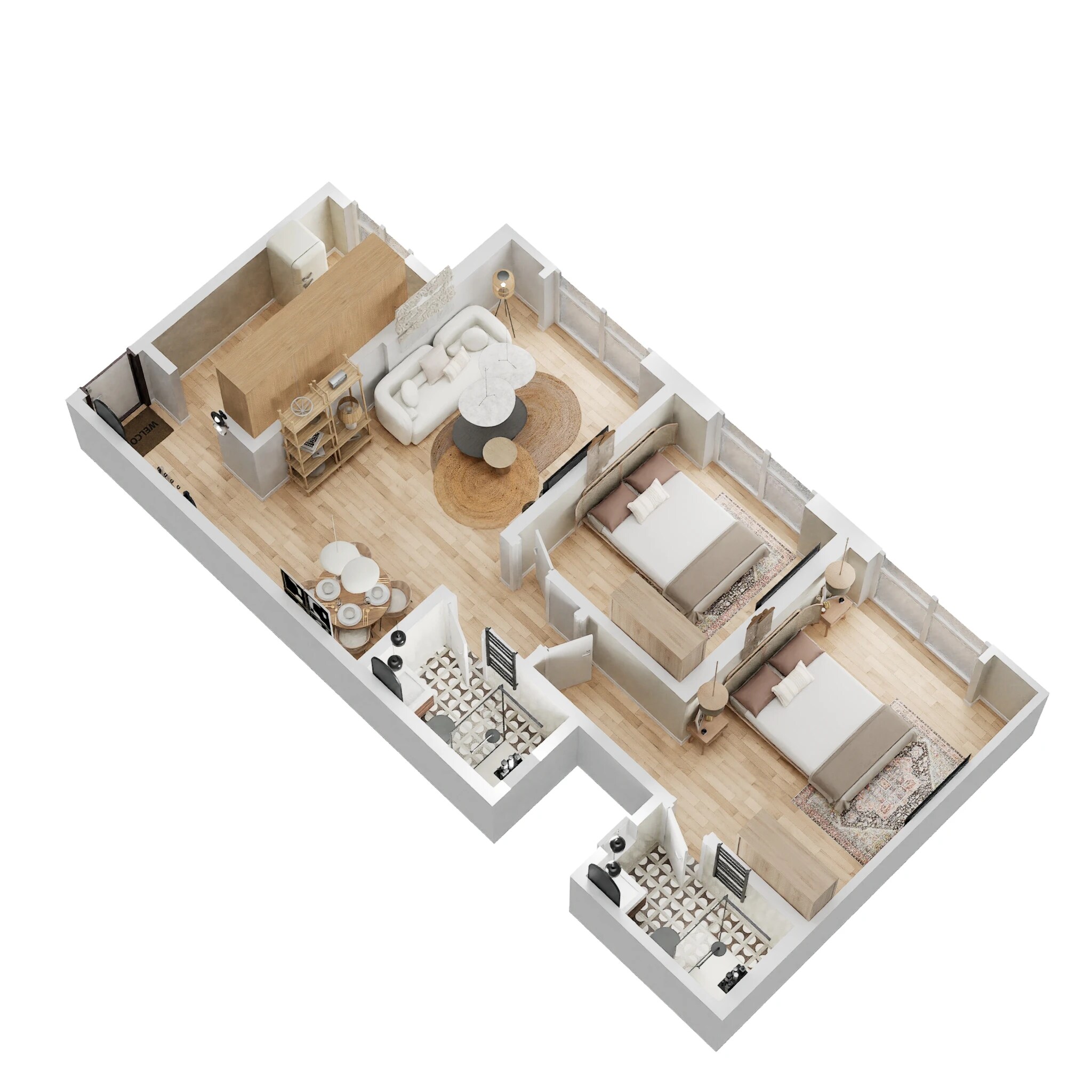 2 BHK 700 Sq. Ft. Apartment