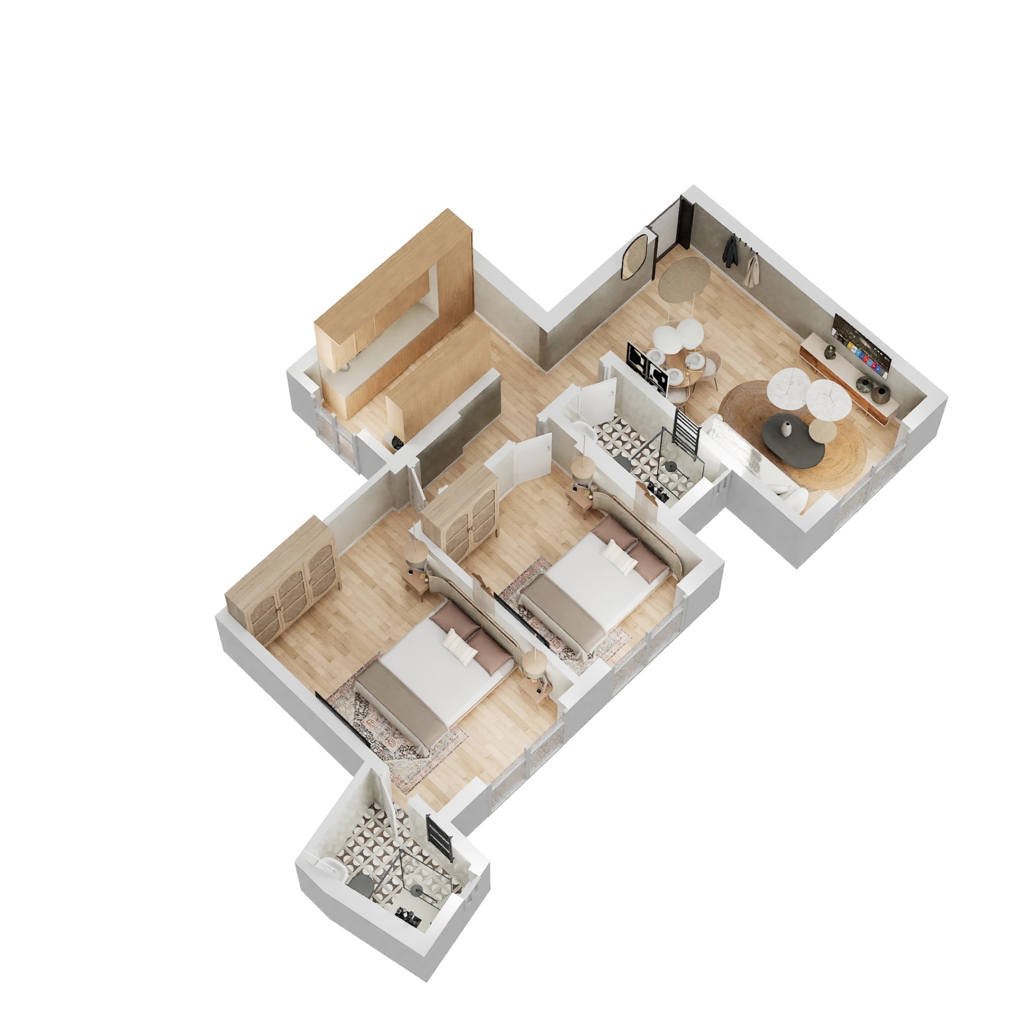 2 BHK 750 Sq. Ft. Apartment