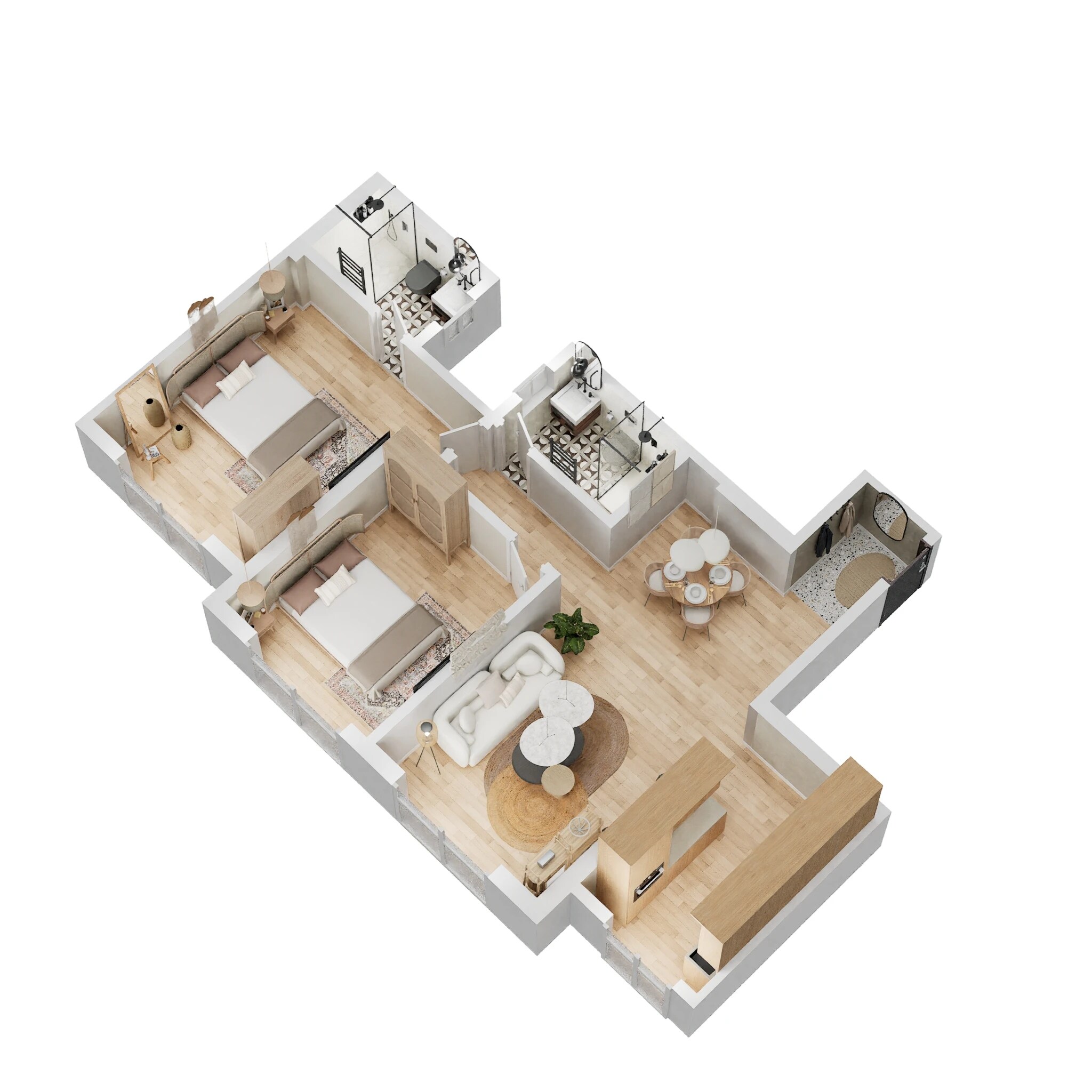 2 BHK 757 Sq. Ft. Apartment