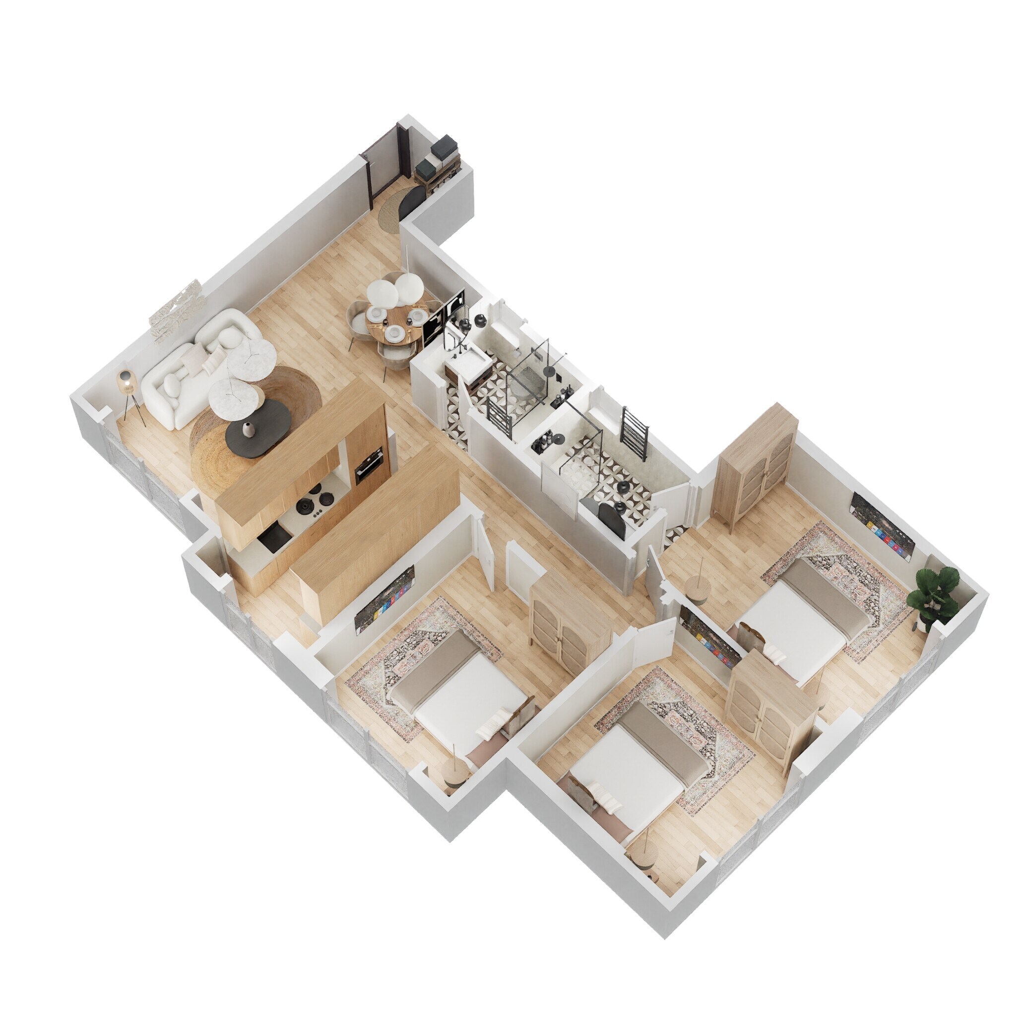 3 BHK 839 Sq. Ft. Apartment