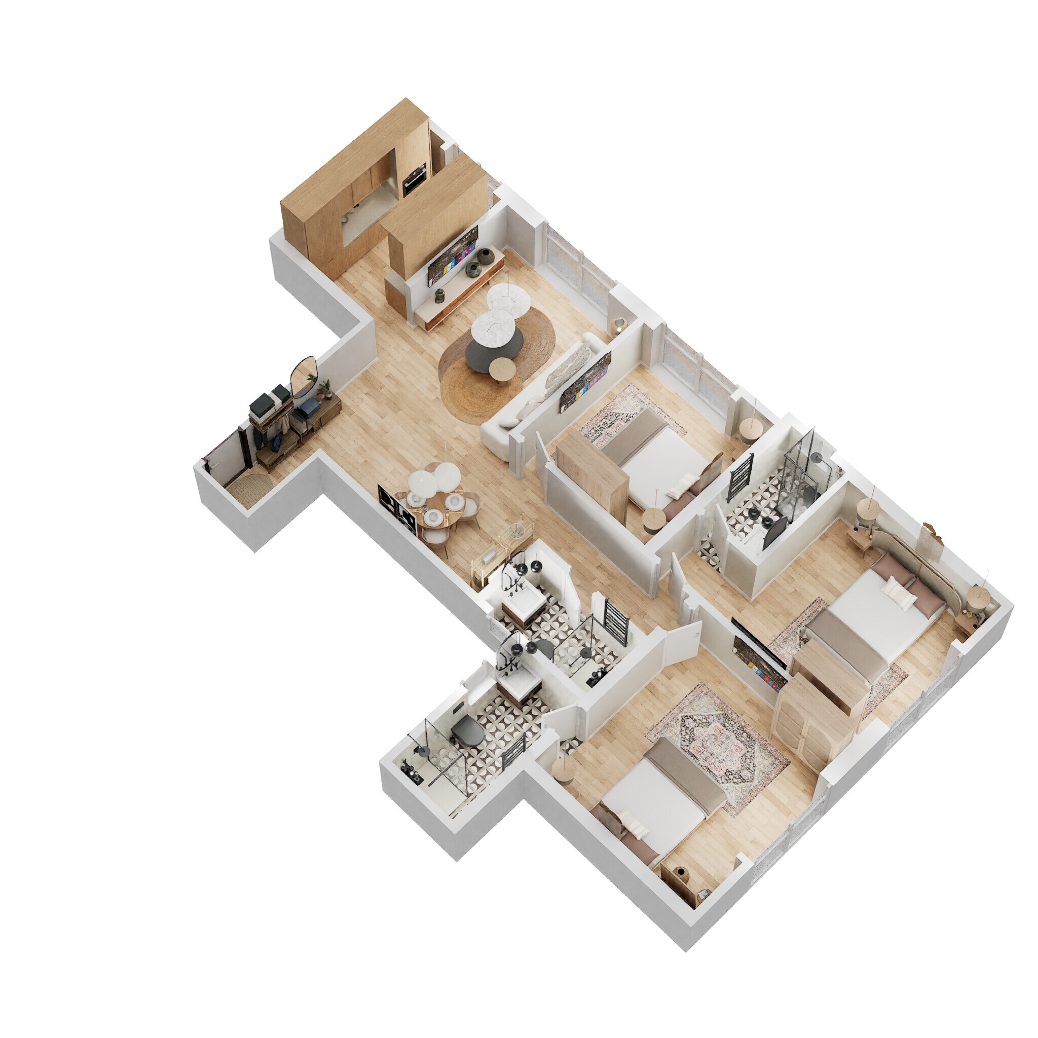 3 BHK 959 Sq. Ft. Apartment